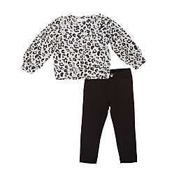 Jessica Simpson 2-Piece Leopard Print Hacci Top and Pant Set