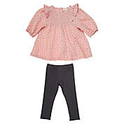 Jessica Simpson 2-Piece Woven Top and Knit Pant Set in Rose