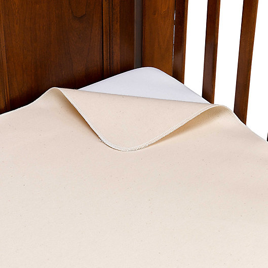 Alternate image 1 for Naturepedic® Organic Cotton Waterproof Flat Crib Pad Cover