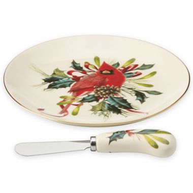 Lenox&reg; Winter Greetings&reg; Cheese Plate with Knife. View a larger version of this product image.