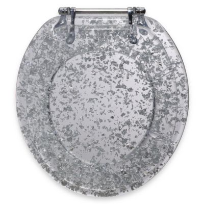 silver toilet seat cover