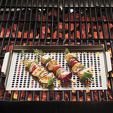 Just Grillin&#39; Nonstick BBQ Grill Topper in Oil Rubbed Bronze. View a larger version of this product image.