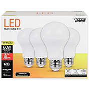 Feit Electric 4-Pack 9-Watt A19 Medium-Base Non-Dimmable LED Bulb