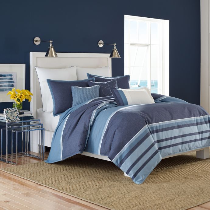 Nautica® Broadwater Comforter Set in Dark Blue | Bed Bath and Beyond Canada