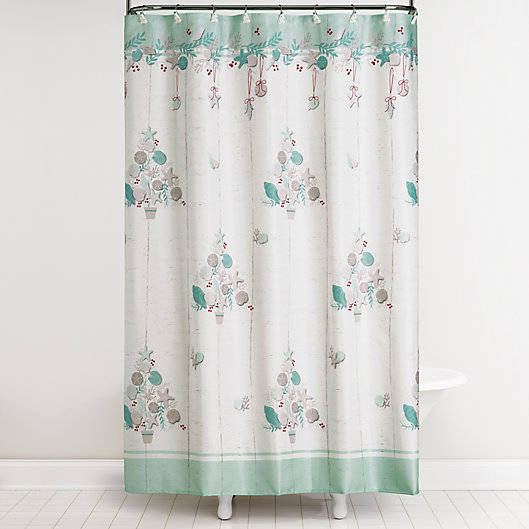 Coastal Shower Curtain And, Holiday Shower Curtain Hooks