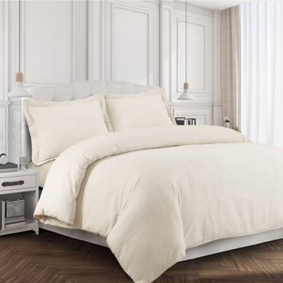 Tribeca Living 170 Gsm Solid Flannel Duvet Cover Set Bed Bath