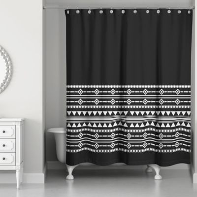 black and ivory shower curtain