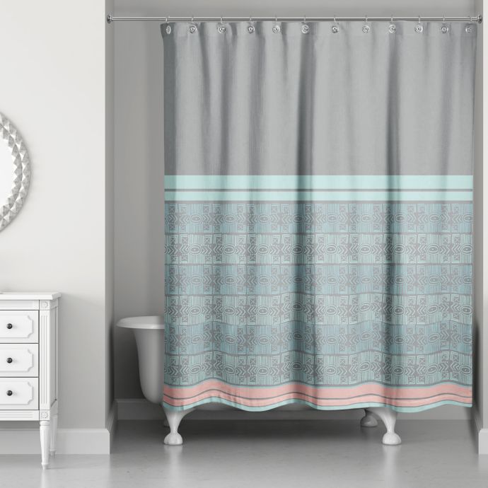 pastel green shower curtain