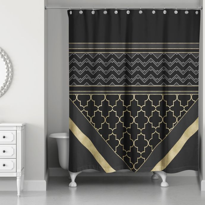 black and gold shower curtain