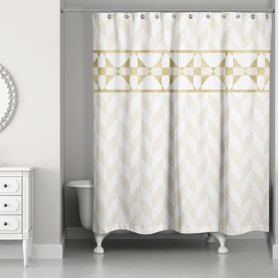 grey and gold shower curtain