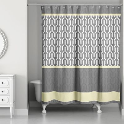 yellow and grey shower curtain sets