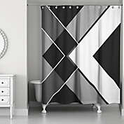 Asymmetrical Angles Shower Curtain in Black/White