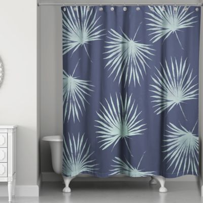 navy and green shower curtain