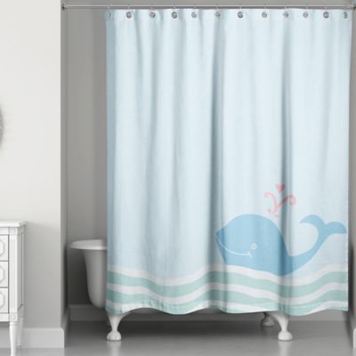 Whale Wave Shower Curtain In Blue Bed Bath Beyond