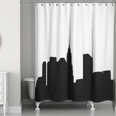 black white shower curtain