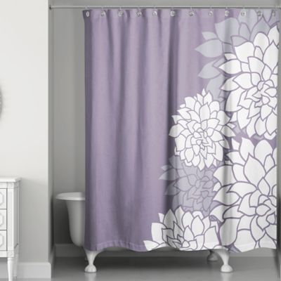 purple and grey shower curtain