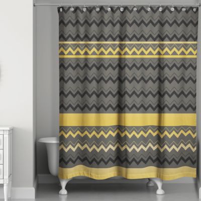 brown chevron shower curtain