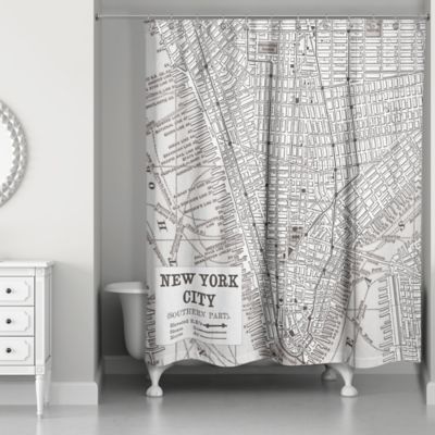 New York City Lines Map Shower Curtain 