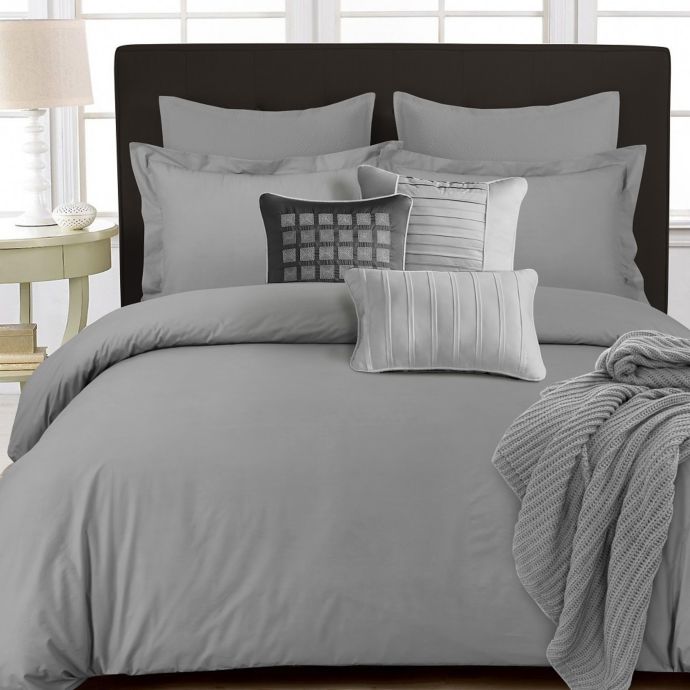 Tribeca Living 350ThreadCount Cotton Percale Duvet Cover Set Bed