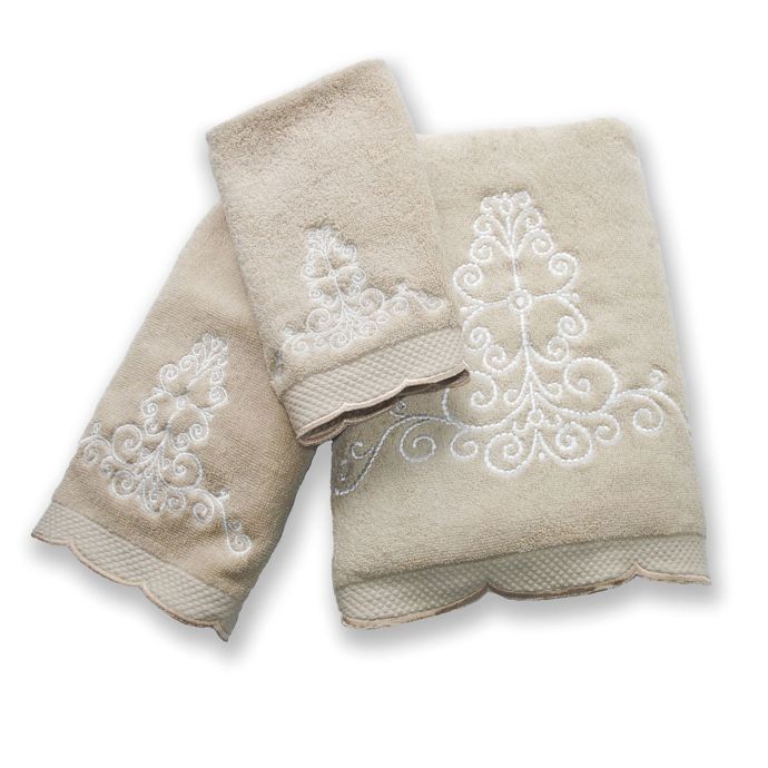 Lenox® French Perle Bath Towel Collection in Ivory | Bed Bath and ...