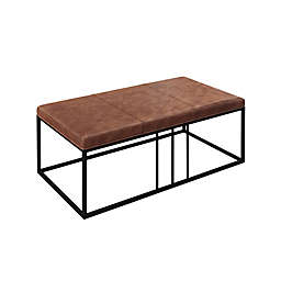 Vifah Riley Faux Leather Multi-Function Table Bench in Brown/Black