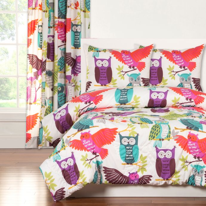 Crayola Owl Always Love You Reversible Comforter Set In Purple