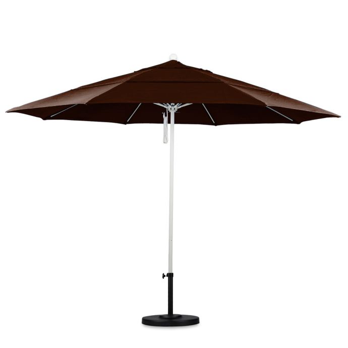 California Umbrella 11 Foot Double Vent White Pole Market Umbrella Bed Bath Beyond