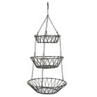 Alternate image 1 for Satin Nickel-Finished 3-Tier Metal Hanging Basket