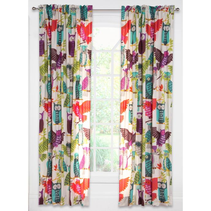 Crayola Owl Always Love You 84 Inch Rod Pocket Window Curtain