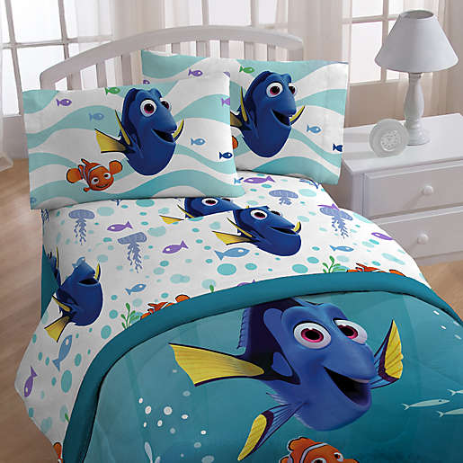 1 Pieces Disney Finding Dory with Nemo Reversible Comforter Twin Size 64" X 86" 