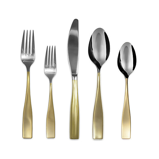 Alternate image 1 for Gourmet Settings Moments Eternity 5-Piece Flatware Place Setting in Gold