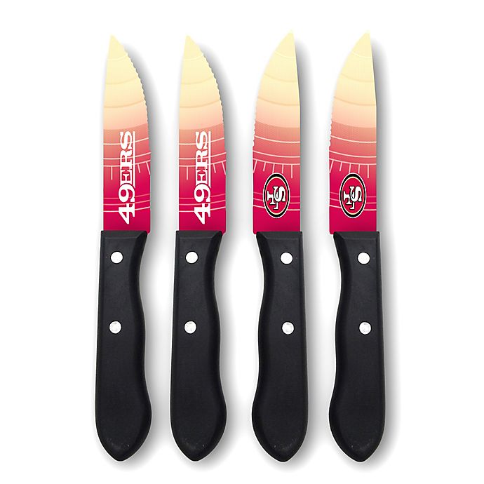 Alternate image 1 for NFL 4-Piece Stainless Steel Steak Knife Set Collection
