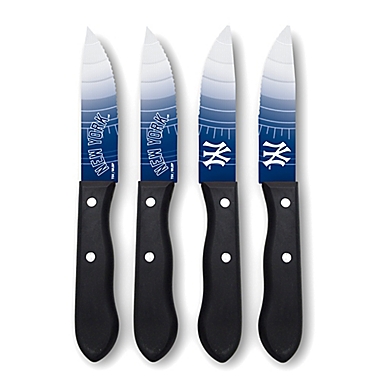 MLB New York Yankees 4-Piece Stainless Steel Steak Knife Set. View a larger version of this product image.