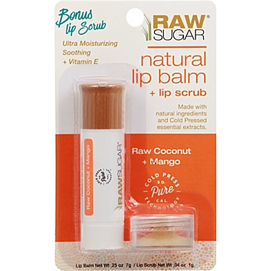RAW SUGAR&reg; Natural Lip Balm and Lip Scrub Set in Raw Coconut/Mango. View a larger version of this product image.