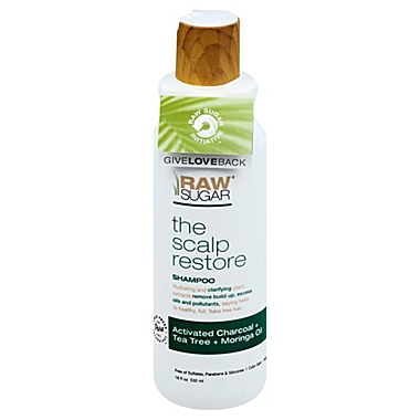 RAW SUGAR&reg; Scalp Restore 18 oz. Shampoo in Activated Charcoal, Tea Tree, and Moringa Oil. View a larger version of this product image.