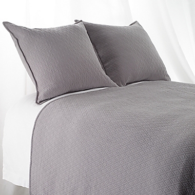 Aura Indi Diamond Matelasse King Coverlet in Dark Grey. View a larger version of this product image.