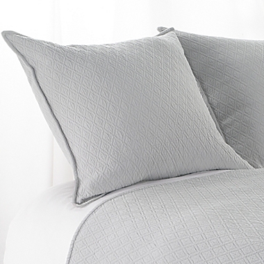 Aura Indi Diamond Matelasse European Pillow Sham in Light Grey. View a larger version of this product image.