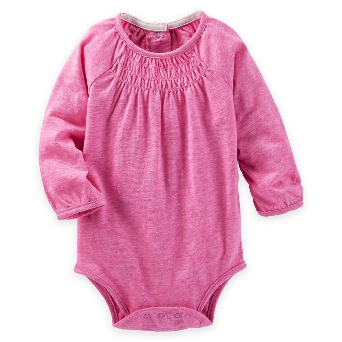 Oshkosh B'gosh Smocked Neon Bodysuit in Pink buybuy BABY