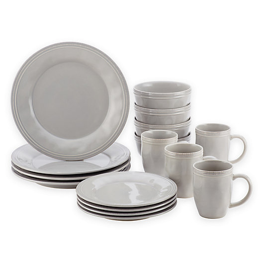 Alternate image 1 for Rachael Ray™ Cucina 16-Piece Dinnerware Set Grey