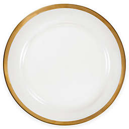 Nevaeh White® by Fitz and Floyd® Grand Rim Wide Band Gold Dinner Plate