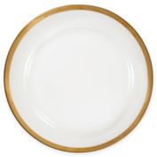 Nevaeh White&reg; by Fitz and Floyd&reg; Grand Rim Wide Band Gold Dinner Plate