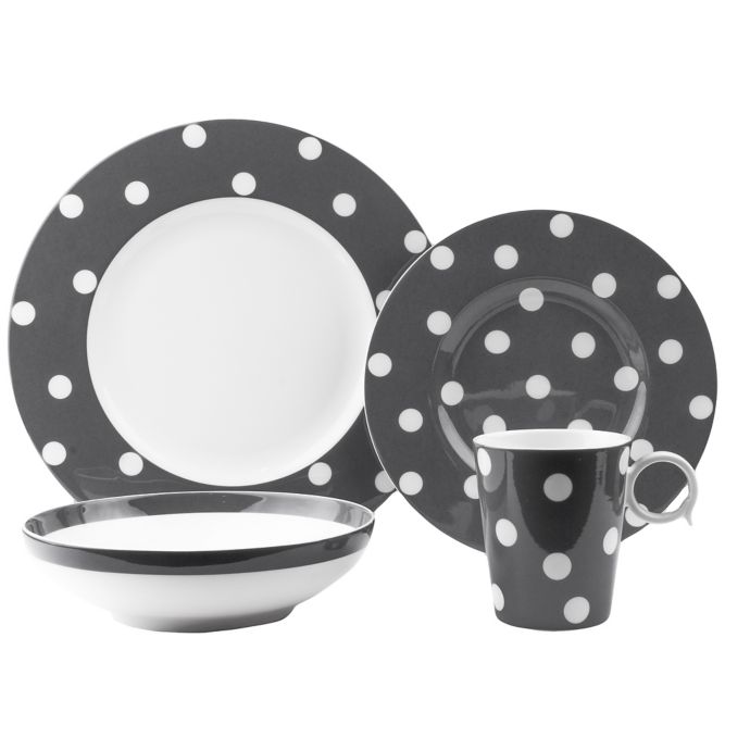 polka dot dinnerware set