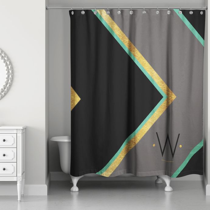 Chevron Class Personalized Shower Curtain In Black Bed Bath Beyond