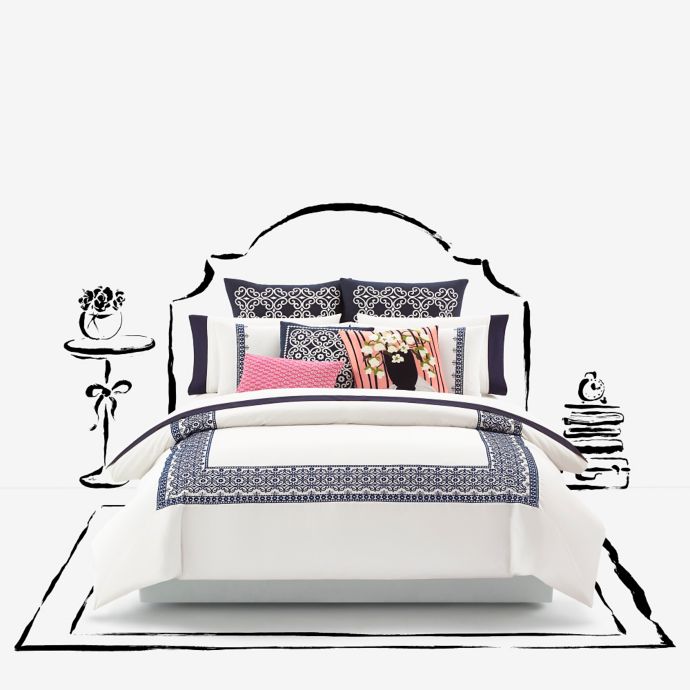 Kate Spade New York Folk Art Duvet Cover In Navy Bed Bath Beyond