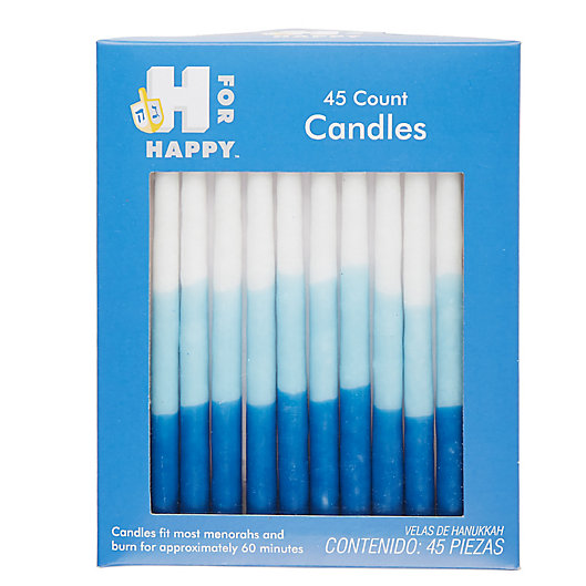 Alternate image 1 for H for Happy™ 45-Count Ombre Hanukkah Candles in Blue/White