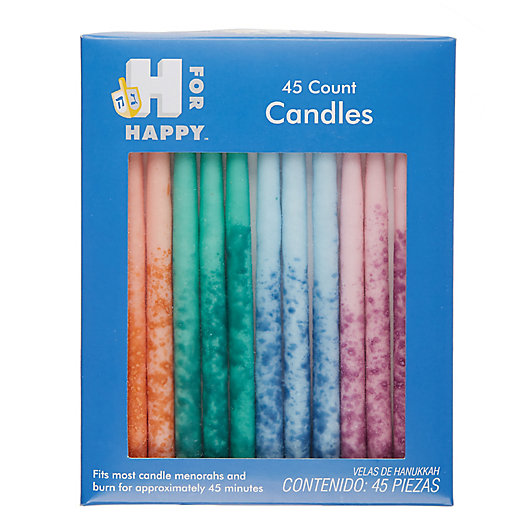 Alternate image 1 for H for Happy™ 45-Count Premium Multicolor Ombre Hanukkah Candles