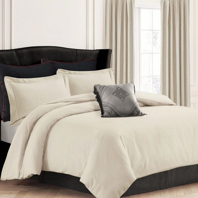 Tribeca Living 200 Gsm Solid Flannel Duvet Cover Set Bed Bath