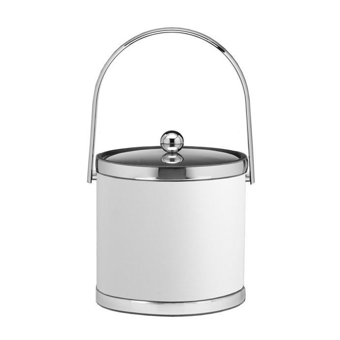 Kraftware™ Sophisticates White 3-Quart Ice Bucket with Metal Cover ...