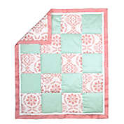 The Peanut Shell&reg; Medallion Patchwork Quilt in Coral/Mint