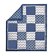 The Peanut Shell&reg; Geometric Patchwork Quilt in Navy/Grey